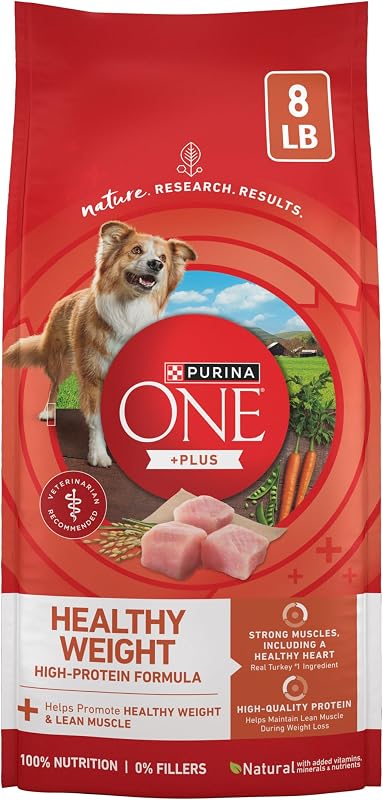 Plus Healthy Weight Dry Dog Food, Real Turkey, 8 lb Bag | High protein dog food for weight control with turkey as the first ingredient, helps promote healthy weight and lean muscle