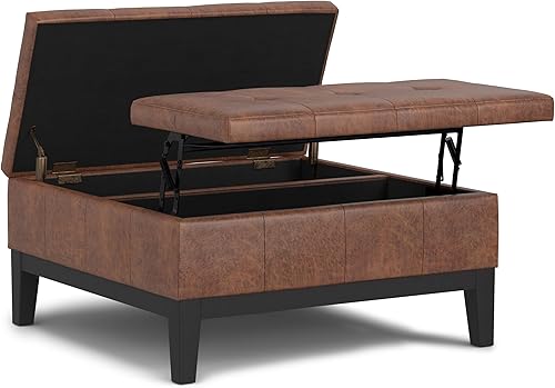 Miniatura 22 de Otomana rectangular de almacenamiento de la marca Simpli Home, colección Dover Tanners Marrón,Marrón chocolate,Cloud gris,Azul denim,Negro