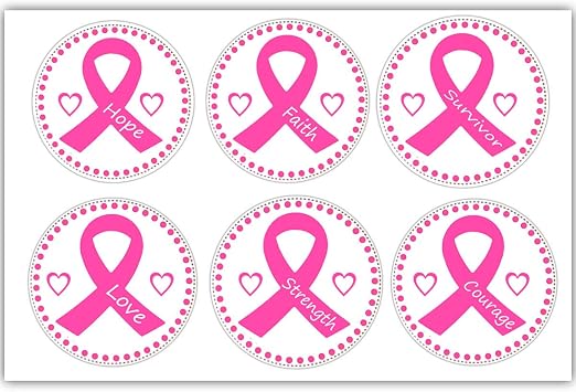 Breast Cancer Awareness Pink Round Ribbon Stickers, 1.5 Inch, 500 Total Labels - Hope and Support