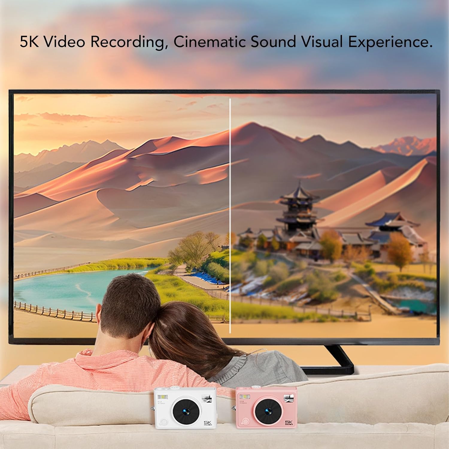 People watching 5K video from Bewinner camera on a large screen