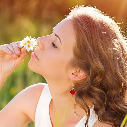 Miniatura 2 de Joez Wonderful Dije de manzana con forma de manzana, aleación esmaltada de frutas, cuentas para aretes hechos a mano, collar y pulsera