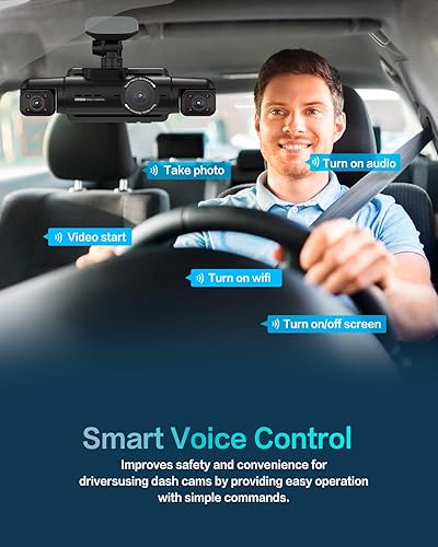 Miniatura 6 de Cámara de salpicadero AI frontal trasera interior, 4 canales 3k+1080P*3 Dashcam con sistema de monitor de conducción inteligente, cámaras de