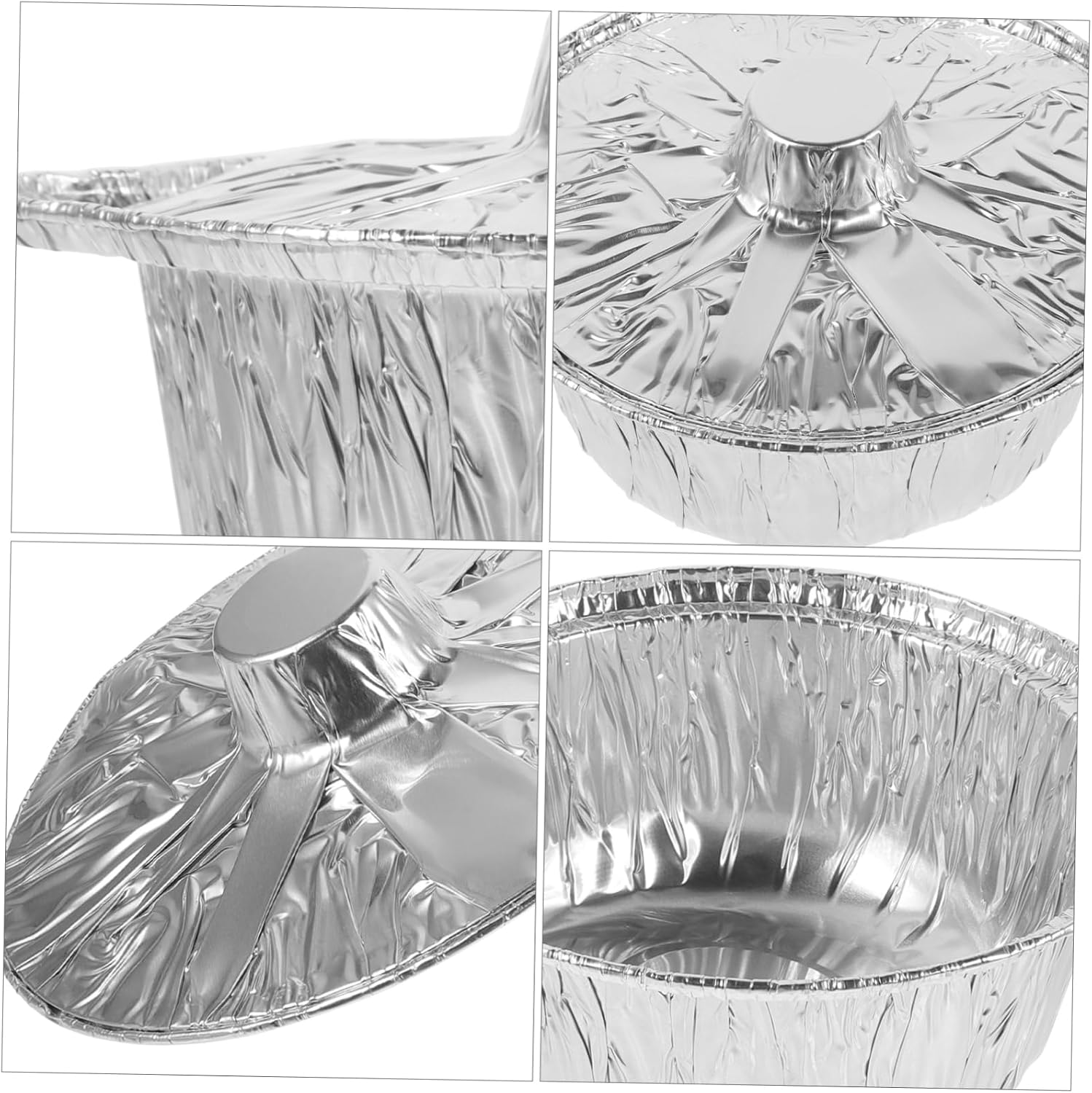 5sets Portable Aluminum Foil Pots BBQ Tray Tin Foil Pot Grill Cookware for Camping Outdoor Picnic Cake Pan