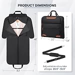 Sacs de vêtements pour le voyage, Sac de vêtements double couche avec bandoulière, Sacs sans pliage pour vêtements de voyage pour accrocher des vêtements, sacs de voyage pliables pour les hommes, noir