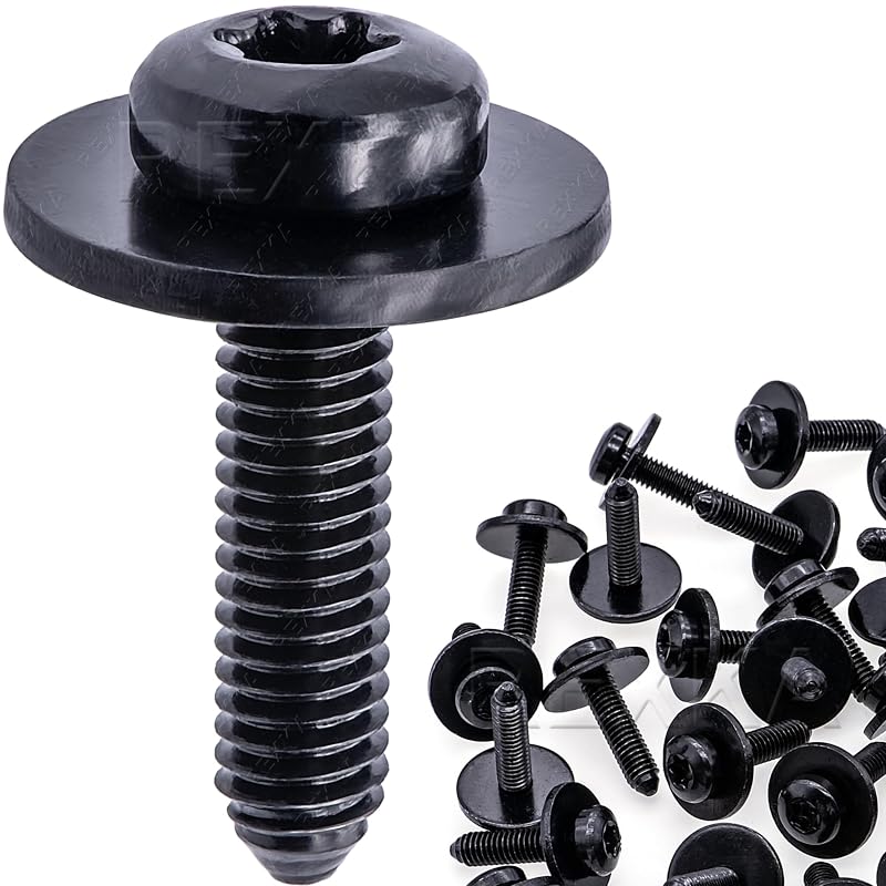 Parafuso Torx T30 M6-1,0 x 24 mm Rexka com Arruela para Audi e Volkswagen – Kit com 20 unidades