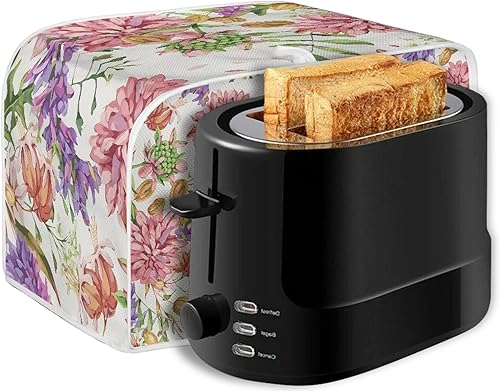 Miniatura 7 de Bulopur Cubierta de tostadora de 2 rebanadas de pintura de pájaros y flores, tostadora, panificadora, organizador de máquina, bolsa de protección de