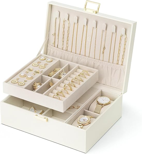 Vlando 2 Tier Leather Jewelry Box