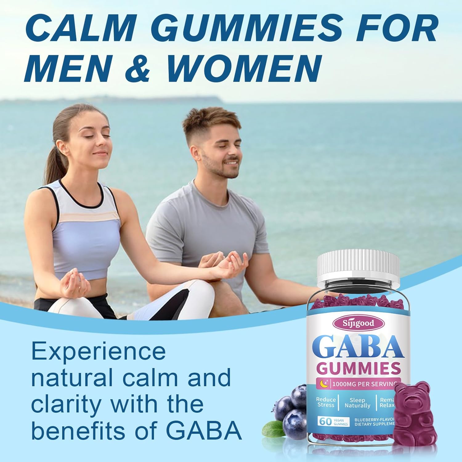 2 Pack GABA Gummies for Adults, Relaxation, Zzz & Mood – Sugar-Free Calm Gummies with L-Theanine, 5-HTP, Vitamin D3 – Natural Zzz Support, GABA Supplements for Kids, 120 Count - Image 5