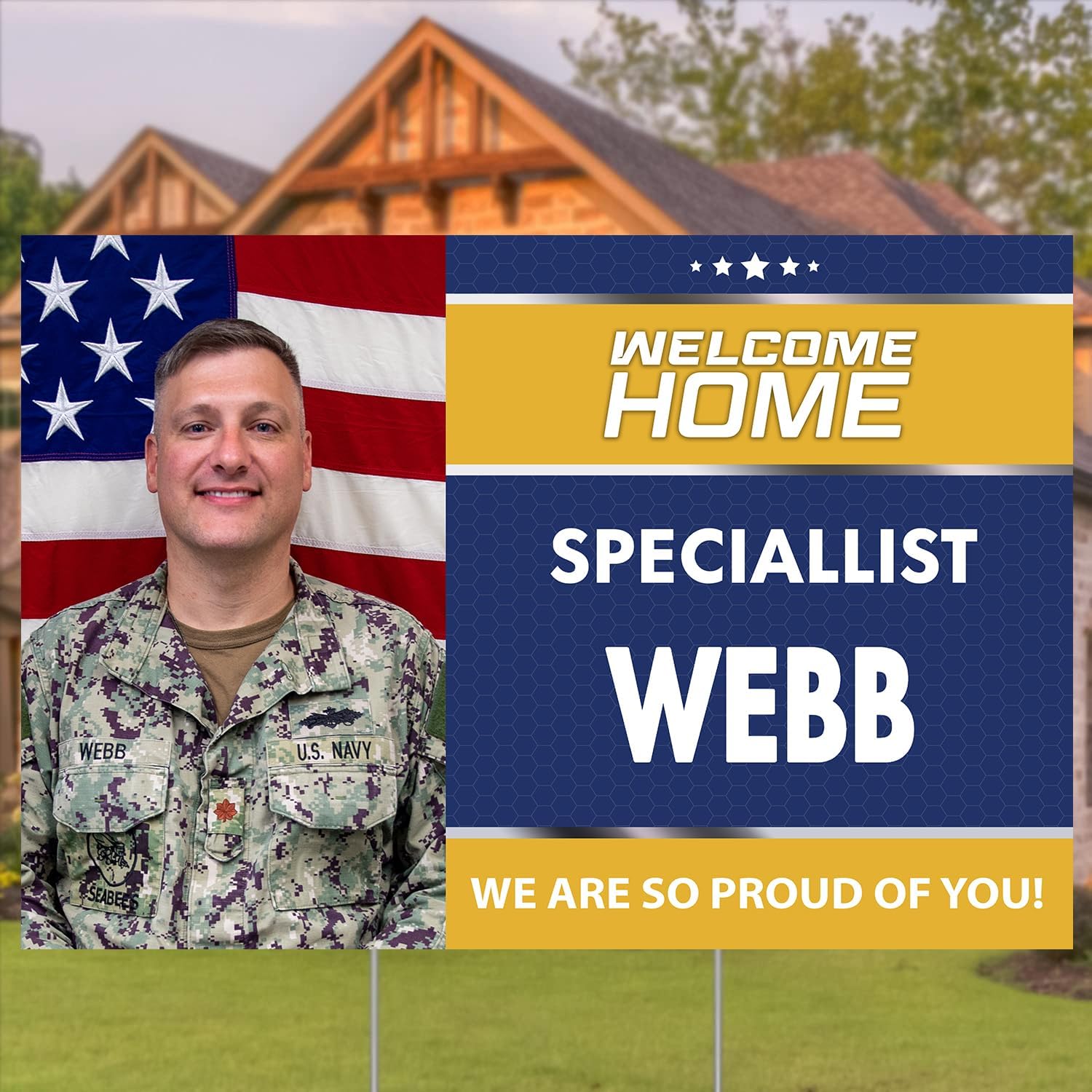 Personalized Welcome Home Yard Sign Military, Welcome Home Soldier Decor, Military Party Decorations, Veteran Gift #4