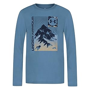 Under Armour Boys Outdoor Long Sleeve Tee, Stylish Crew Neckline, Cute Full Fit