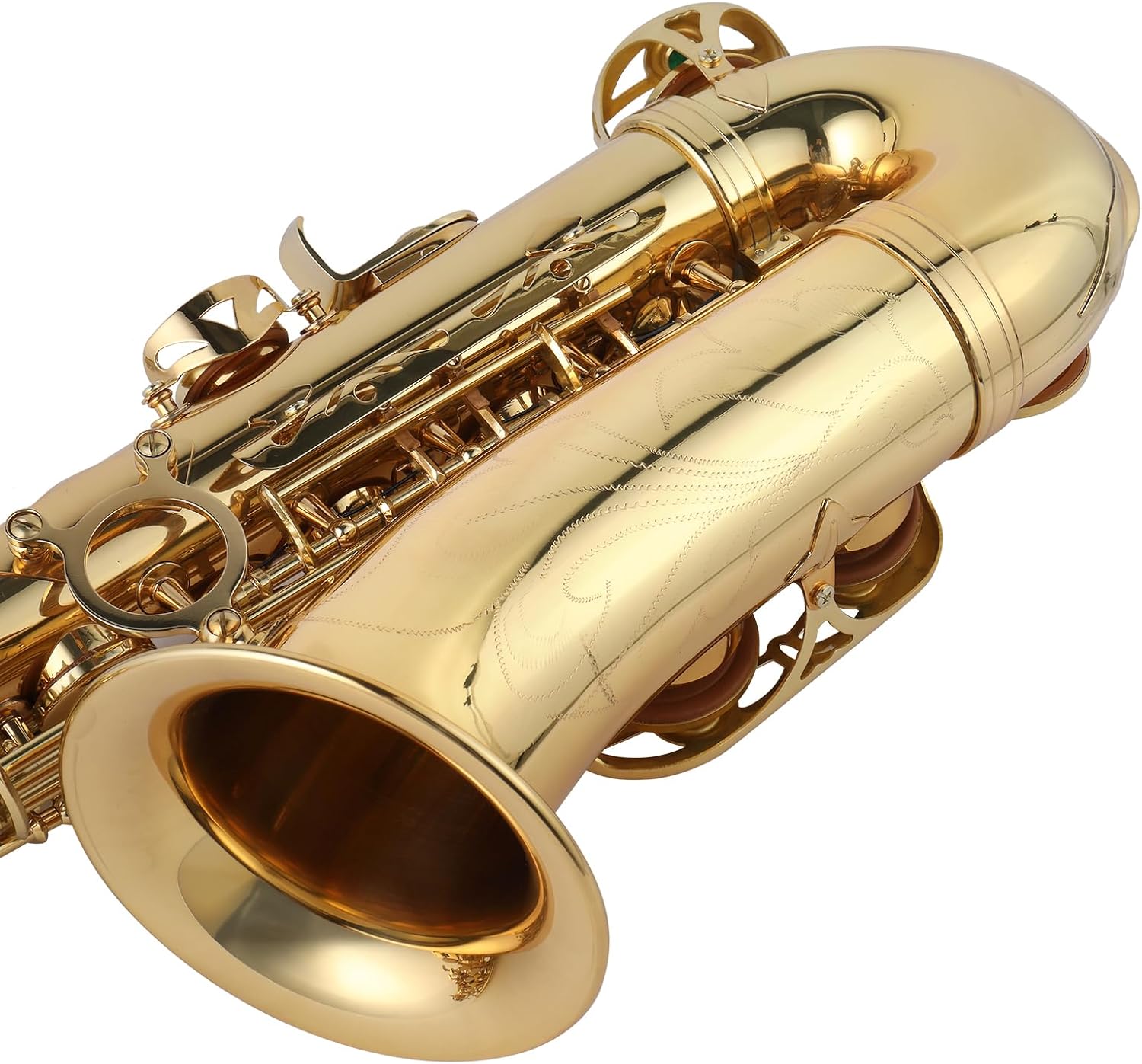 Ktaxon Alto Saxophone Drop E Brass Sax Full Kit for Student Beginners with Carving, Mouthpiece, Carrying Case, Gloves, Cleaning Cloth Bar, Detachable Strap, Shoulder Strap, Reed, Lacquered