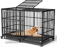 Vista 1 de Jaula resistente para perros de 64 pulgadas, indestructible, a prueba de fugas, para perros de ansiedad alta, extra XL, de gran tamaño, para razas