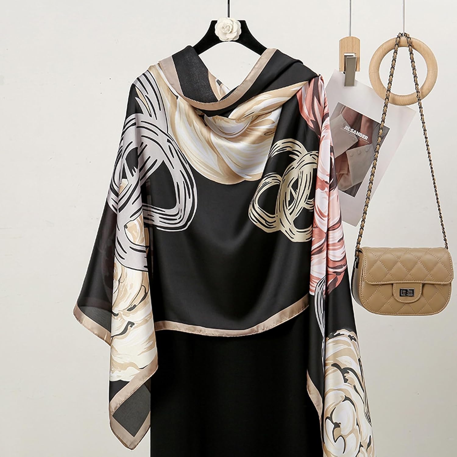 Aufeel Fashion Scarves 100% Satin Silk Scarf Long Lightweight Sunscreen Shawls Wraps for Women Hair Scarves - Image 2