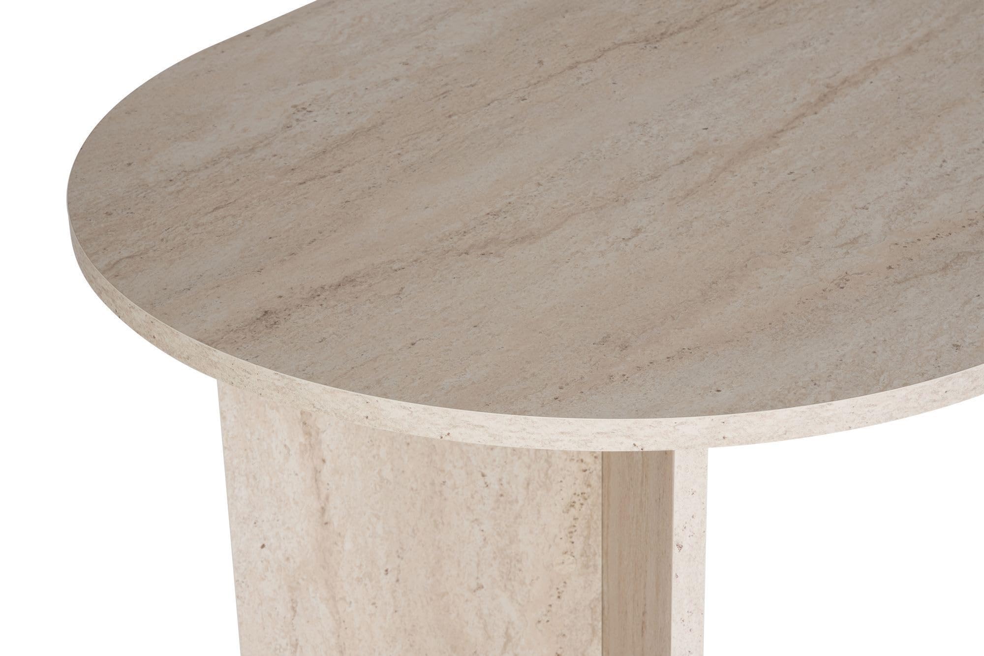 Eleganter Esstisch, Travertine-Farbe, 180 x 75 x 89,5 cm | 100% melaminbeschichtete Spanplatte, 25 mm Stärke | perfekt für Moderne Essbereiche