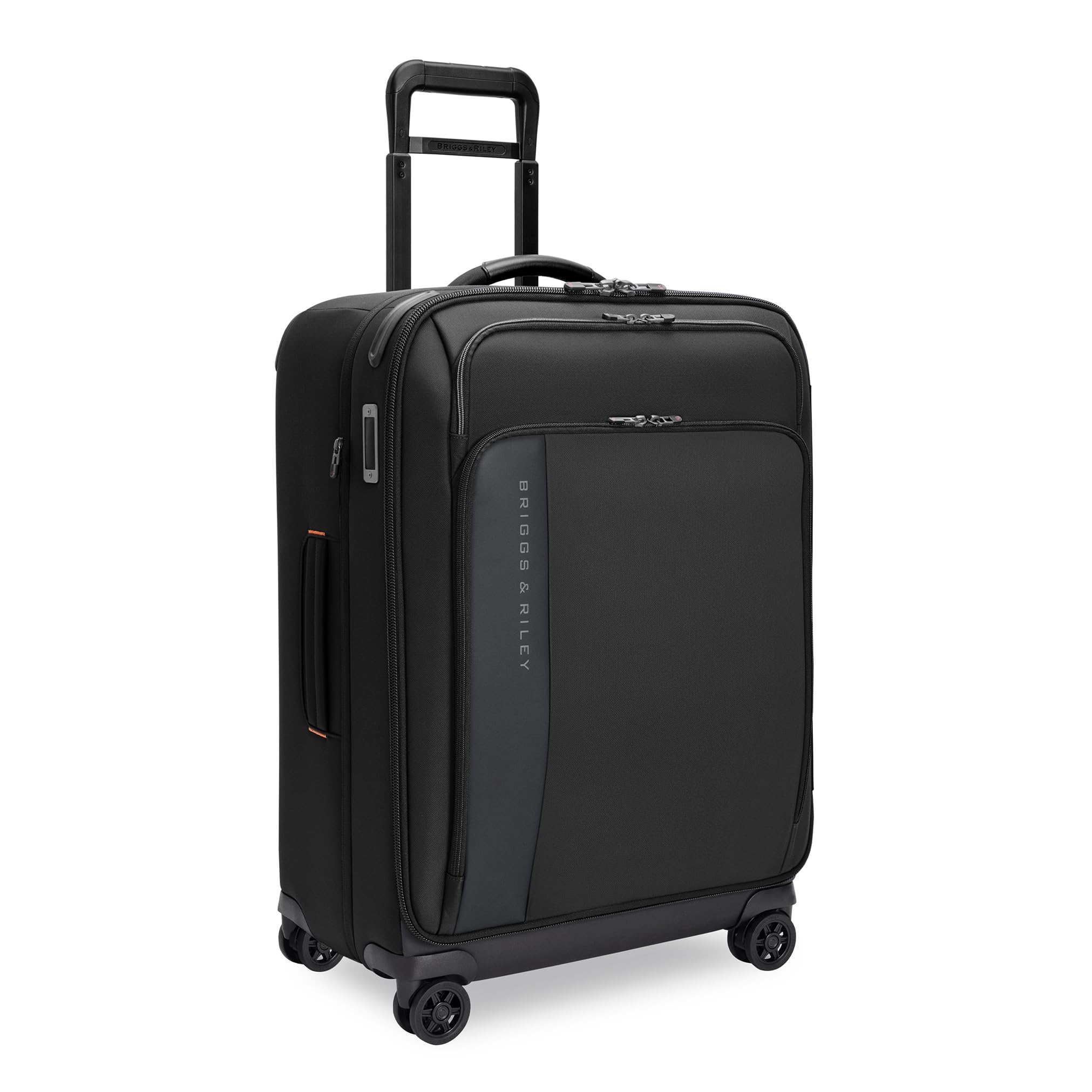 Briggs & Riley 66cm Medium Expandable Spinner - Checked Luggage for Travel, Suitcases with Wheels, Softside Rolling Bag for Men & Women - ZDX Collection, Black