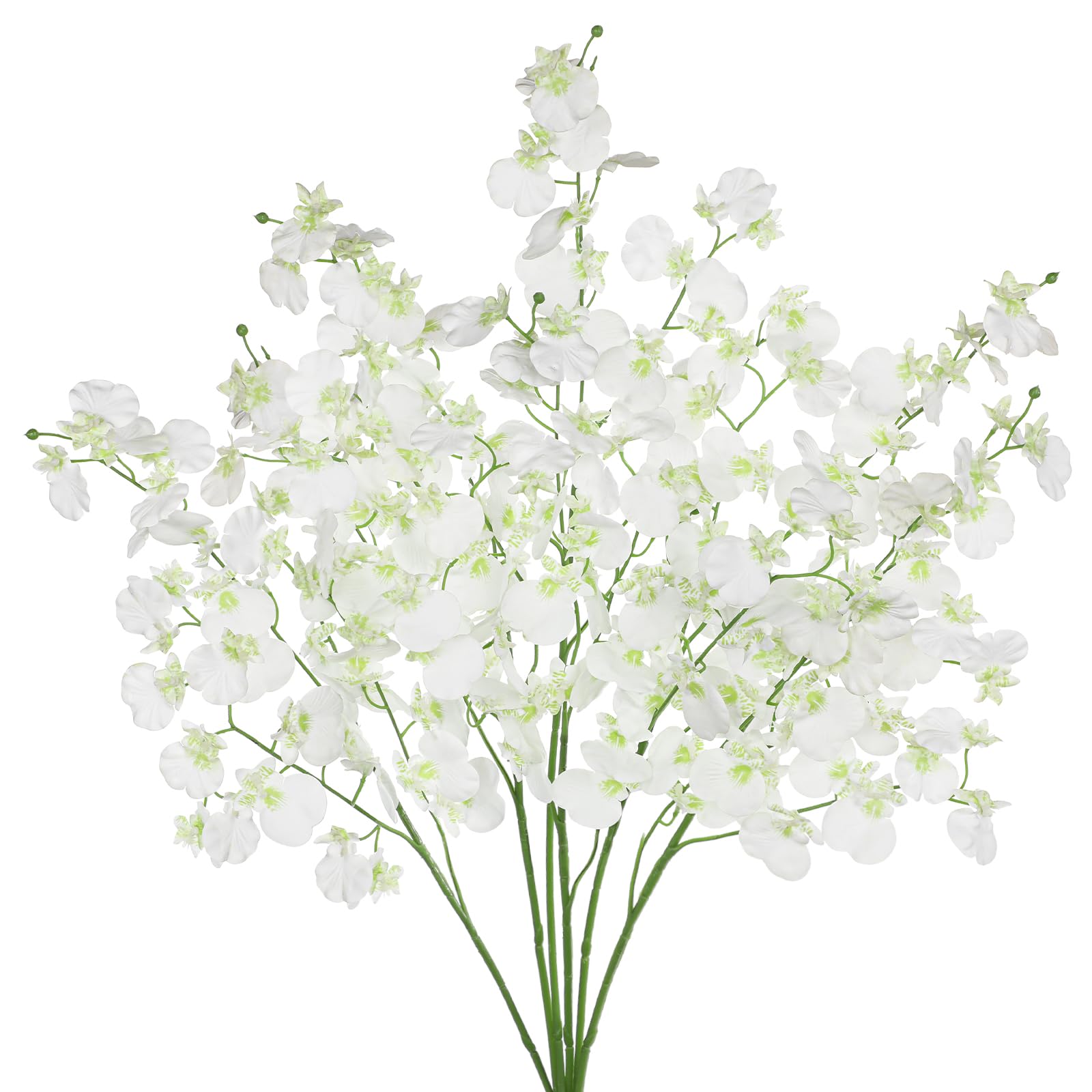 Orchidées artificielles de haute qualité Hollyone : 6 grandes tiges blanches de 76 cm réalistes
