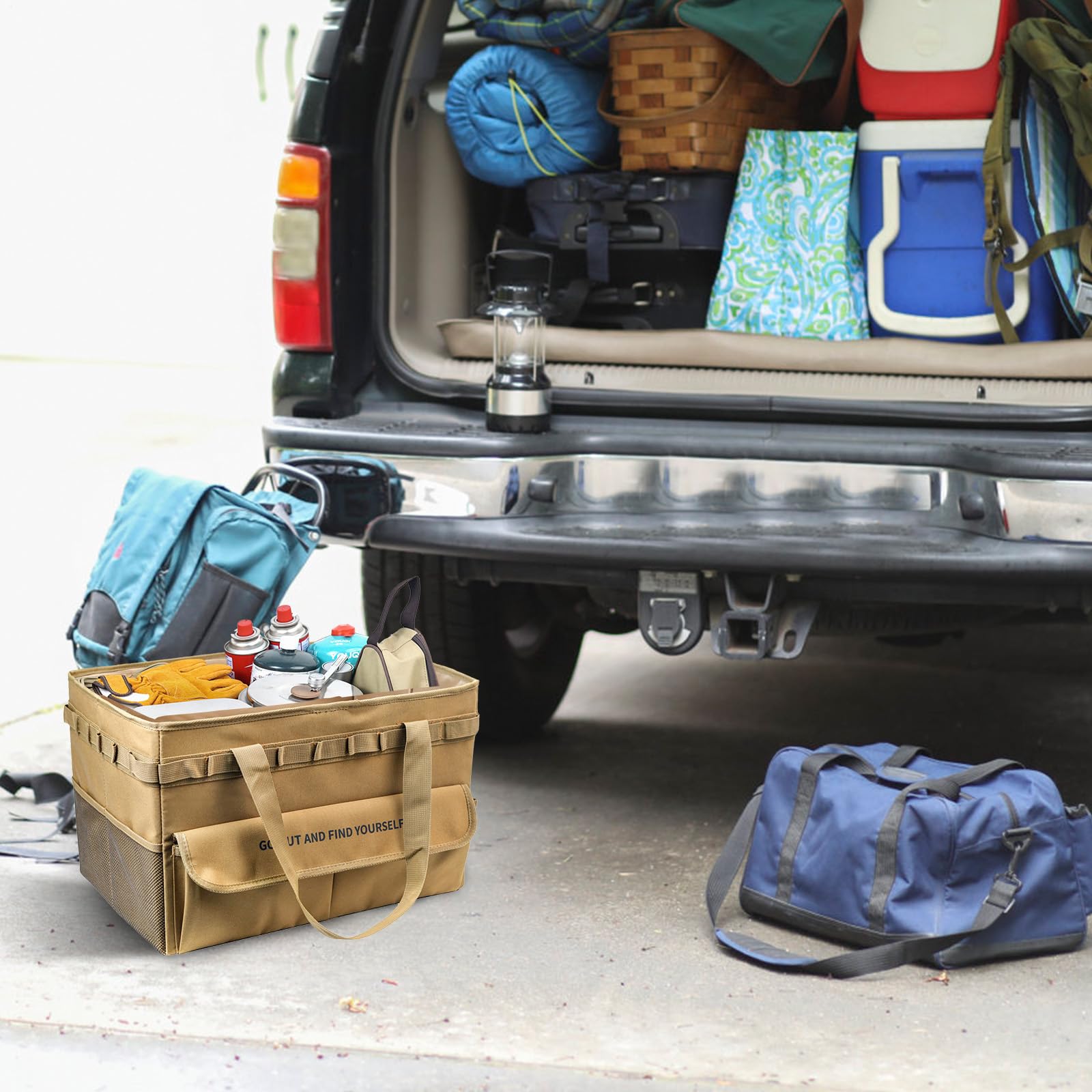 Aufbewahrungsbehälter für Camping, Camping, Picknick-Küche, wasserdicht | mit Griff, zusammenfaltbar, ca.
