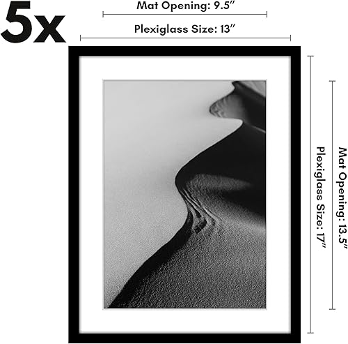 Vista 567 de Americanflat Portarretratos de 5 x 6 pulgadas con plexiglás pulido, juego de 5 portarretratos de 2 x 3 pulgadas con paspartú o para fotos de 5 x 6