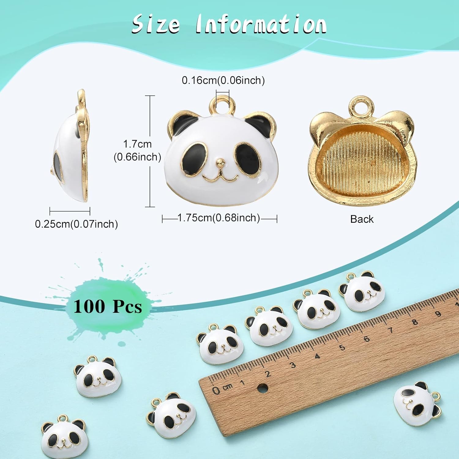 LiQunSweet 100 Pcs Cute Enamel Black White 3D Animal Charm Panda Charms for Jewelry Making Earrings Bracelet Necklace DIY - Image 2