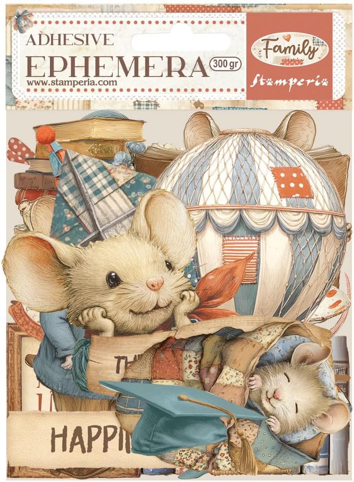 Stamperia - Ephemera for Scrapbooking, Albums, Card Making, Bullet Journalling and More, Adhesive Paper Cut Outs, Easy to Apply, Perfect for Hobbies, Crafts, and Gifting (Family)