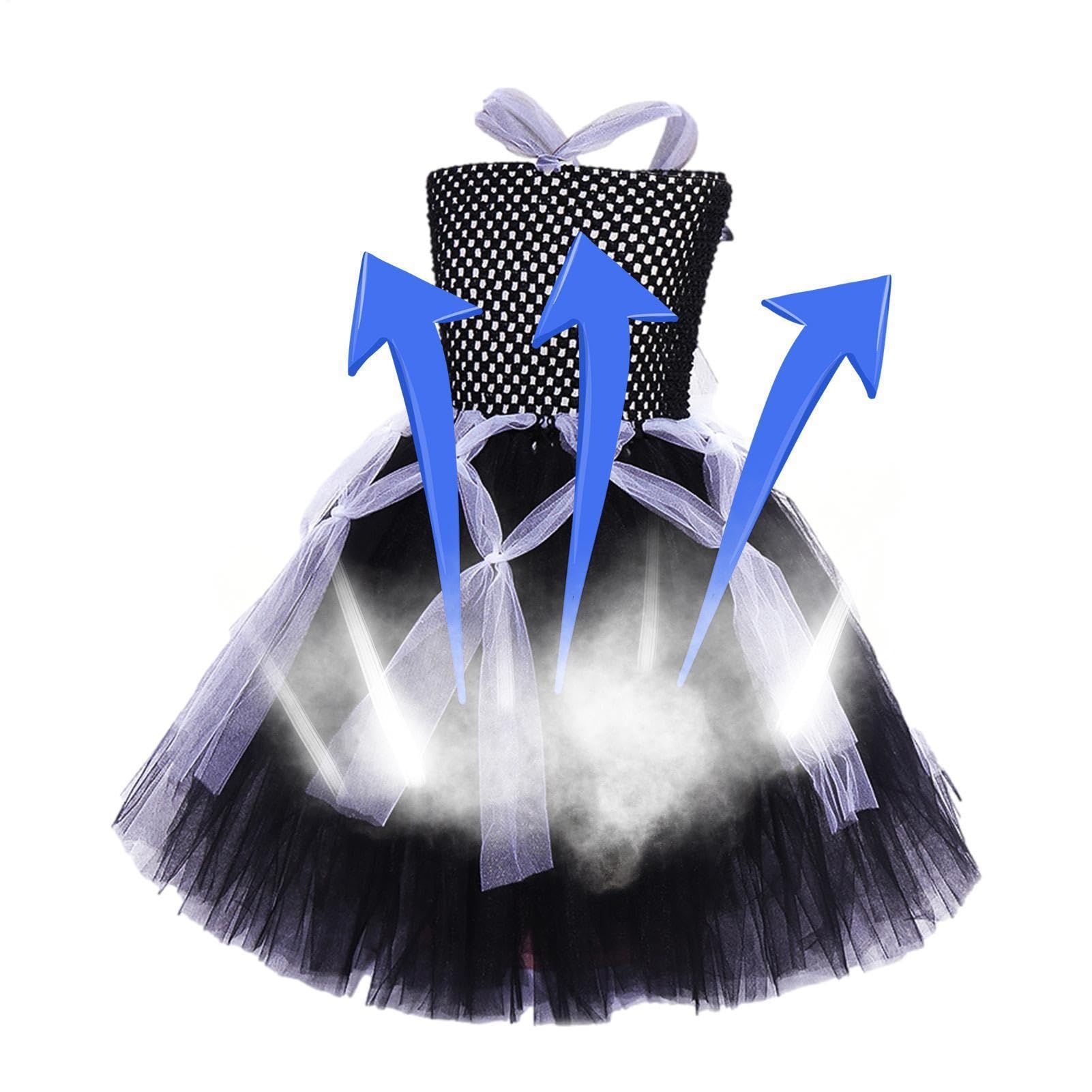 Abito Halloween Bambini Gonna comoda smanicata da cosplay e balletto | Abito Halloween In Tulle per Carnevale, feste, danza, palco e party a tema bambini 2-12 anni