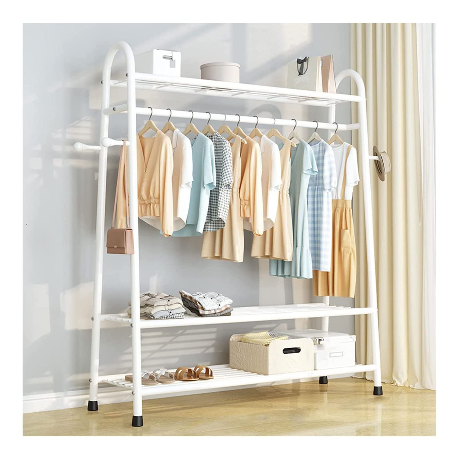 Garment Rail Heavy Duty Coat Racks Freestanding Metal Garment Clothes Dress