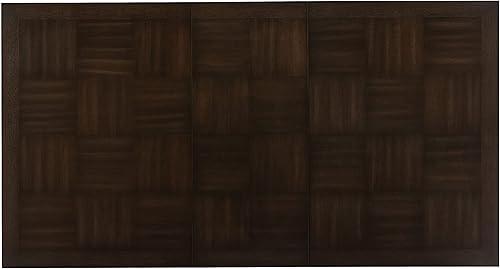 Miniatura 6 de Juego de mesa de comedor de diseño contemporáneo de 7 piezas con hoja de extensión y 6 sillas laterales con acabado marrón oscuro muebles de comedor