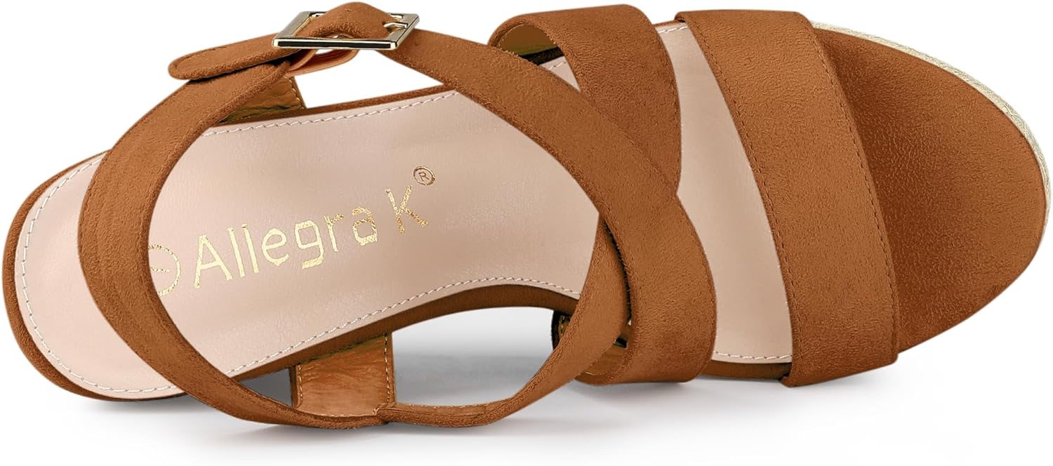 Allegra K Women's Espadrilles Platform Slingback Wedges Sandals - Image 5