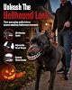 Bozal de monstruo perro del infierno, bozal de disfraz de látex natural aterrador para perros | Para fiestas de Halloween, cosplay, mascotas, bestia terrorífica, máscara con dientes realistas, sesiones de fotos, truco o trato con correas ajustables 3