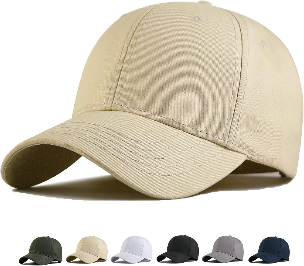Gorra de béisbol de gran tamaño XXL Sombreros de cabeza grande para hombres Sombreros de cabeza grande Sombrero de papá ajustable 23.6"-26.8"