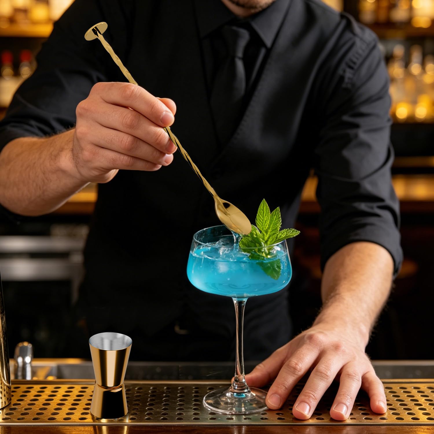 Set di 4 bicchieri da caffè espresso da 283,5 g, bicchieri da cocktail vintage per margarita, champagne e altro, include misurino e cucchiaio da bar