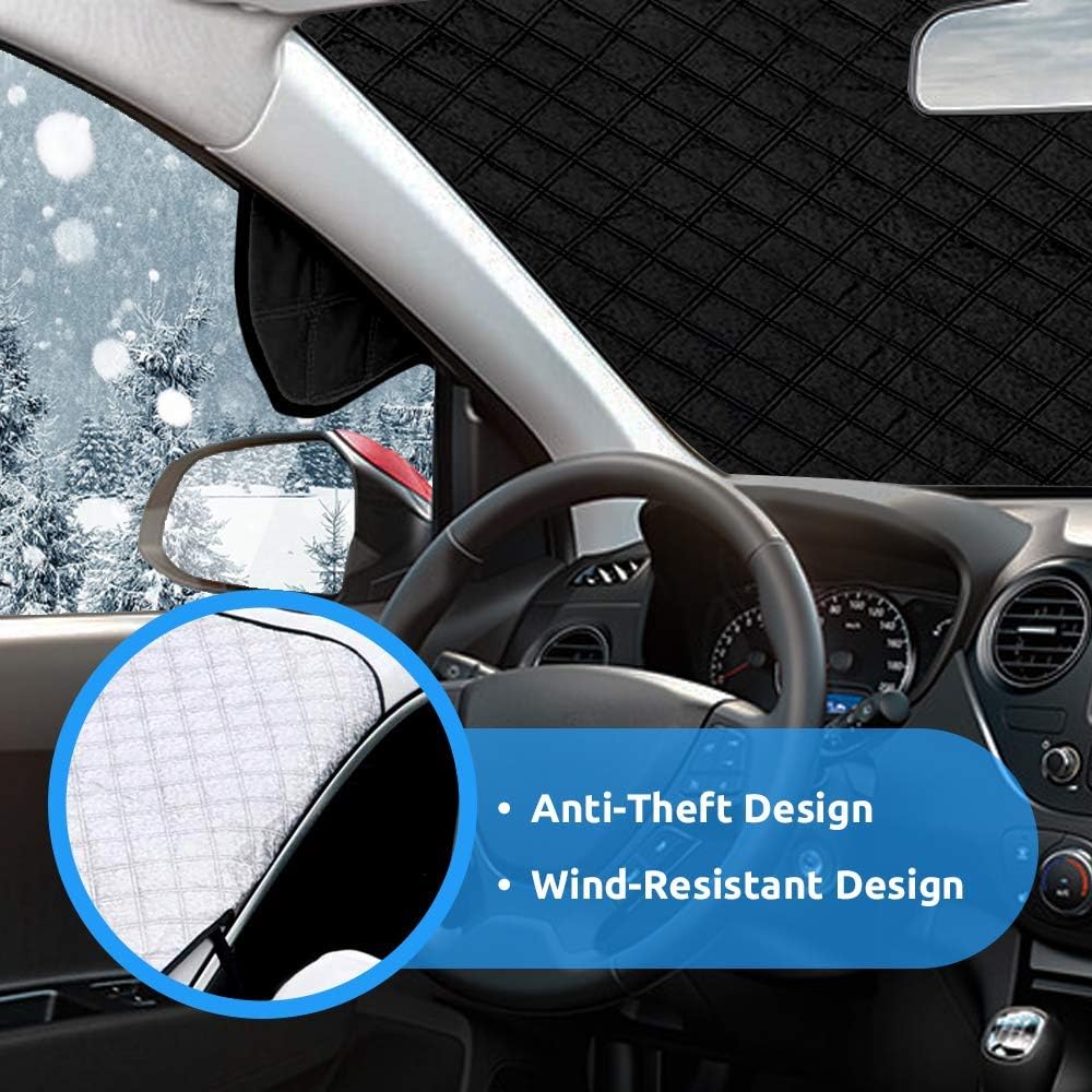 Car Windshield Snow Cover Windshield Cover for Ice and Snow,Winter Windshield Cover with 4 Layers Protection, 60" x 40" Windshield Snow Ice Cover Windshield Snow Cover Fits Most Cars Vans and SUV