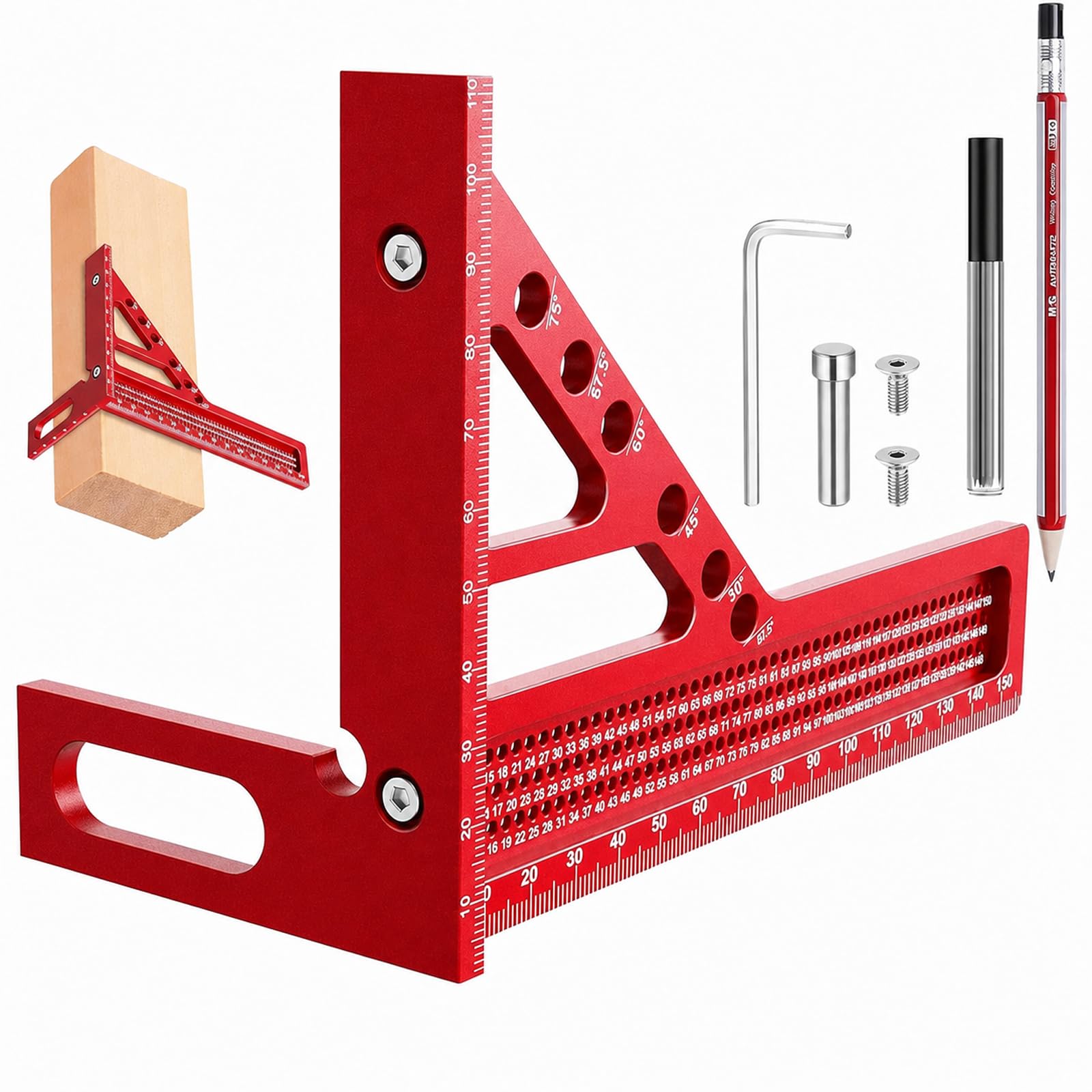 3D Speed Square, Carpenter Square, 22.5-90° Multi Angle Combination Squares