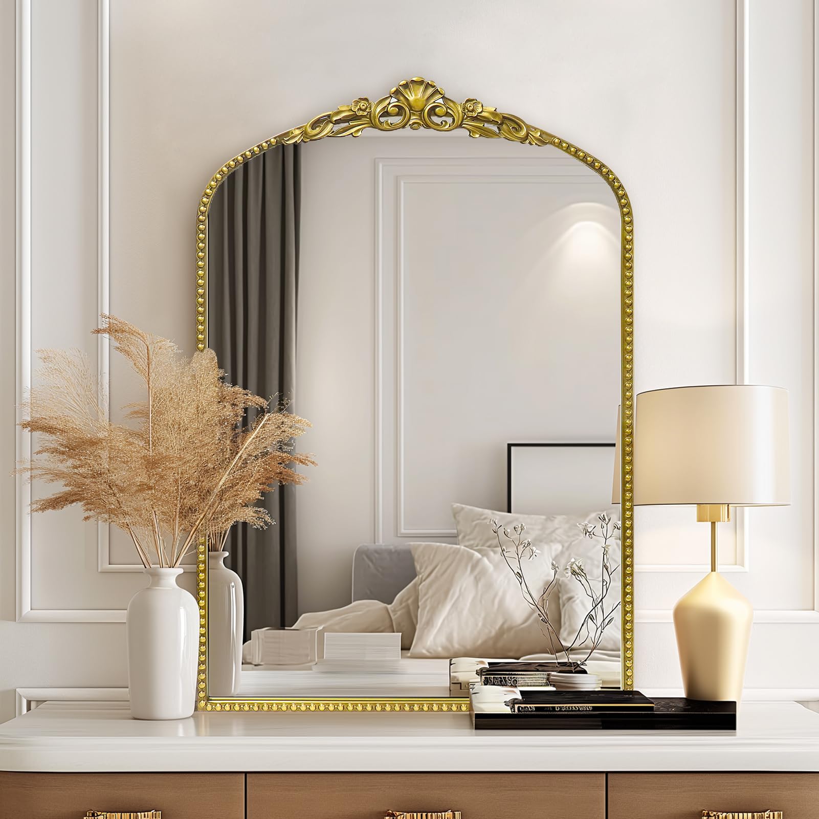 G-LEAF Arched Mirror, Vintage Baroque Mirror 24