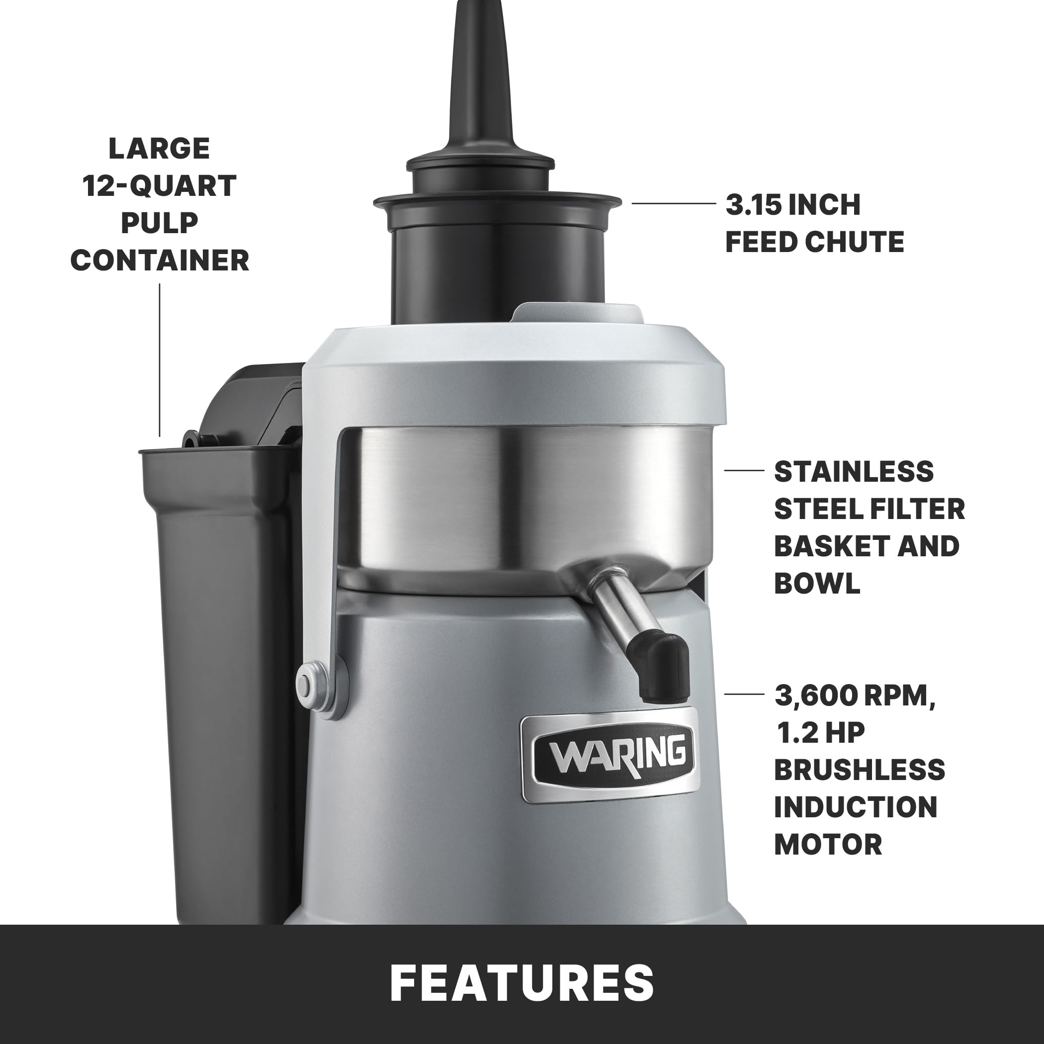 FMI WARING COMMERCIAL ジュースエクストラクターJEX 4 Waring Juice Extractor : Amazon.ca: Home
