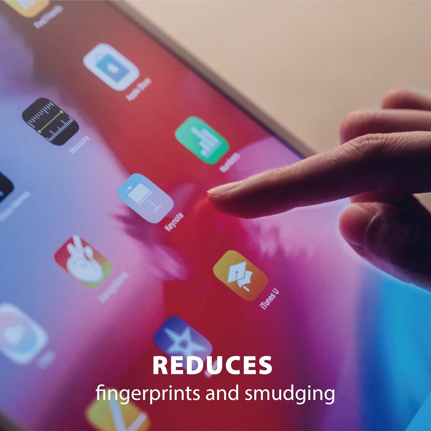 Moshi iVisor AG Screen Protector for 10.2" iPad 8th (2020)/ iPad 7/10.5" iPad Air/iPad Pro, Washable & Reusable, Reduce Fingerprints & Smudging, Compatible with Apple Pencil, Black (Clear/Matte)