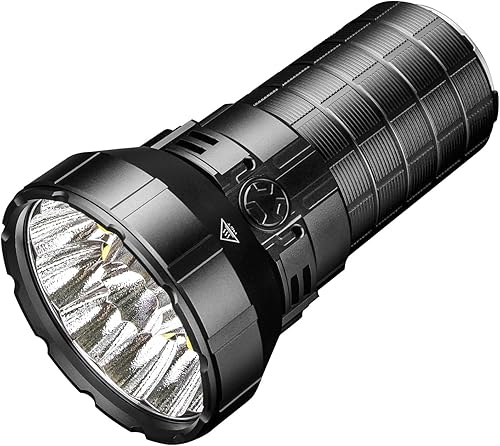 IMALENT MS12 Mini linterna recargable de 65000 lúmenes, linterna LED de alto lúmenes con 12 LED CREE XHP 70.2, distancia de haz larga 3,399.0ft,