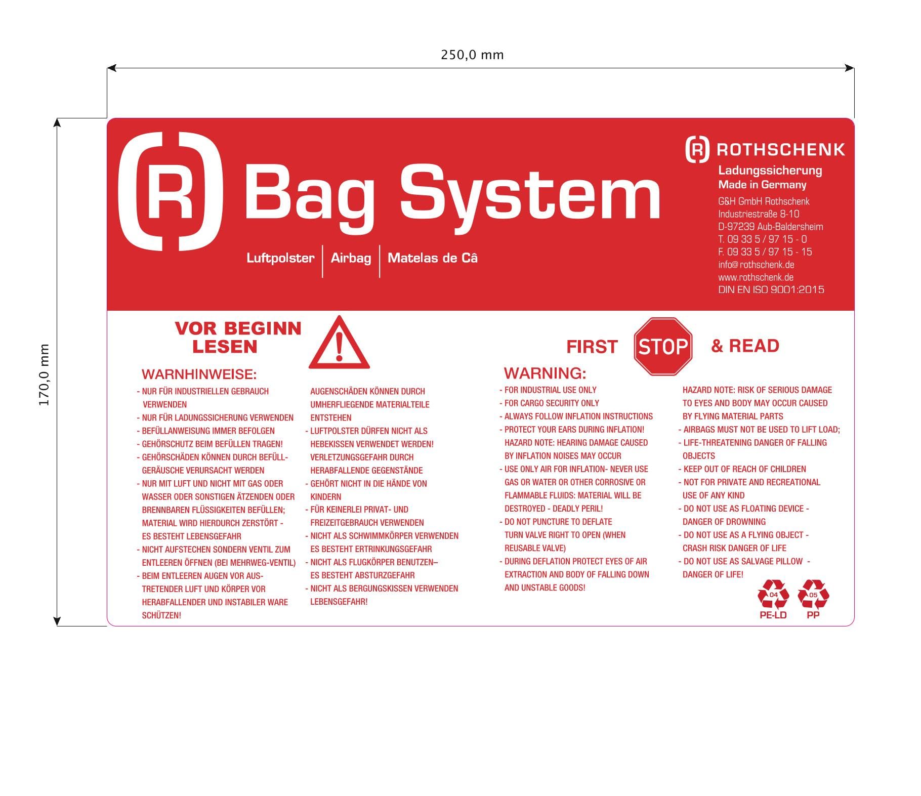(10x) Rothschenk | Stausack RED LINE Level 1 | 900 x 1.800 mm | Staupolster zur Staulückenschließung in der Ladungssicherung