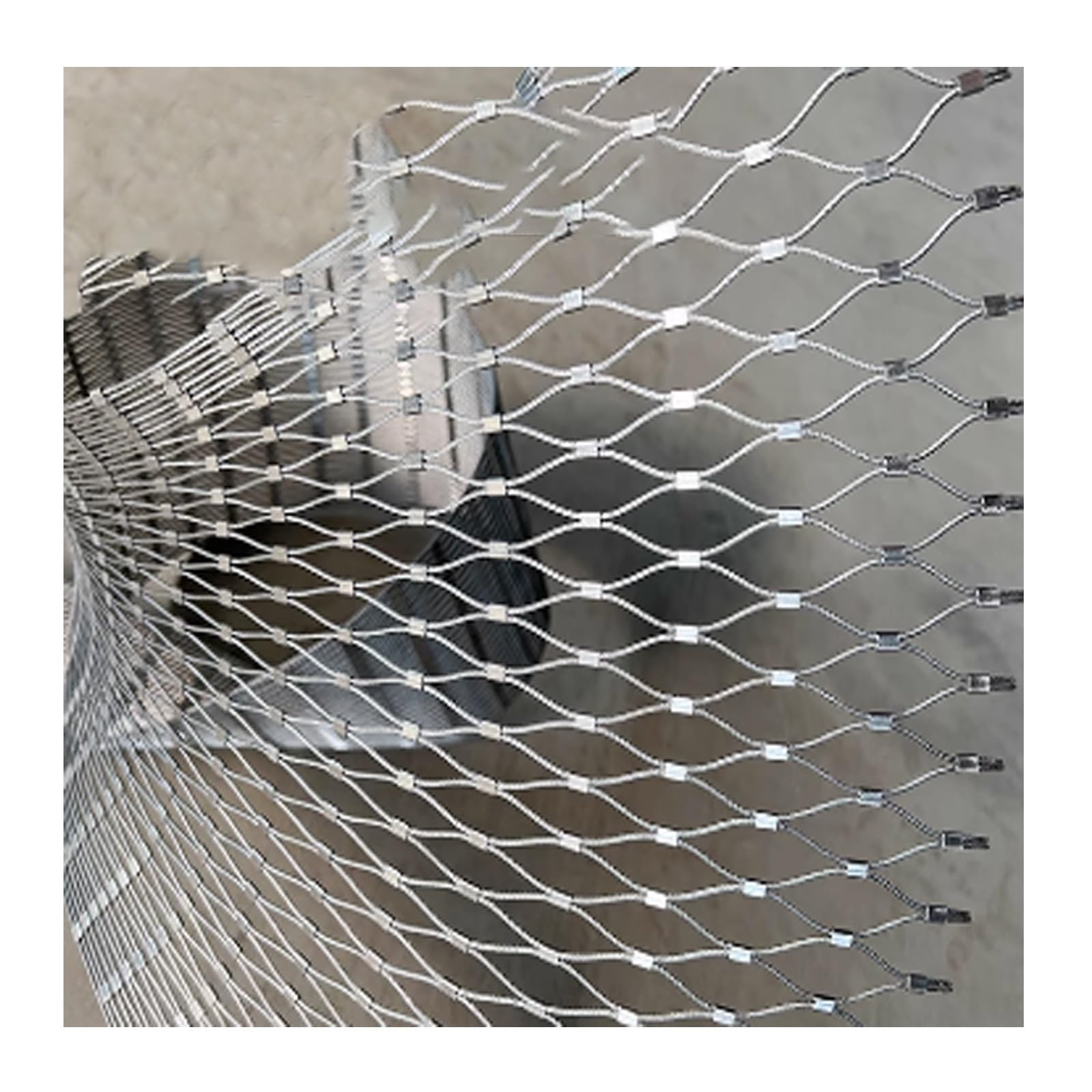 Filet de protection extensible acier inoxydable 304 balustrade et ferme 8x0,8m