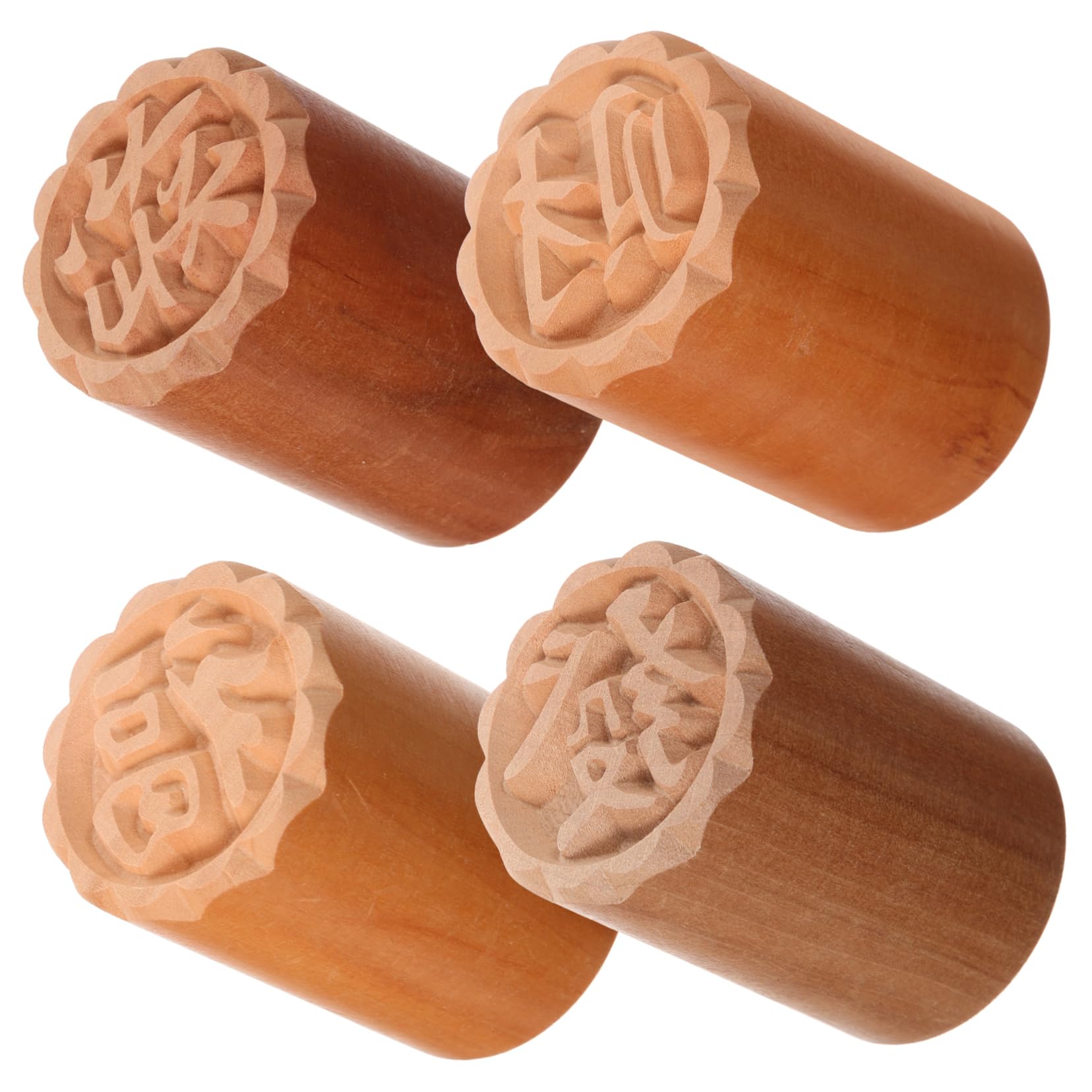 BEBEMOKO 4Pcs Cookie Stampers for Creative Baking Reusable Dessert Press for Innovative Patterns for Mooncakes Cookies and Pastry Decoration