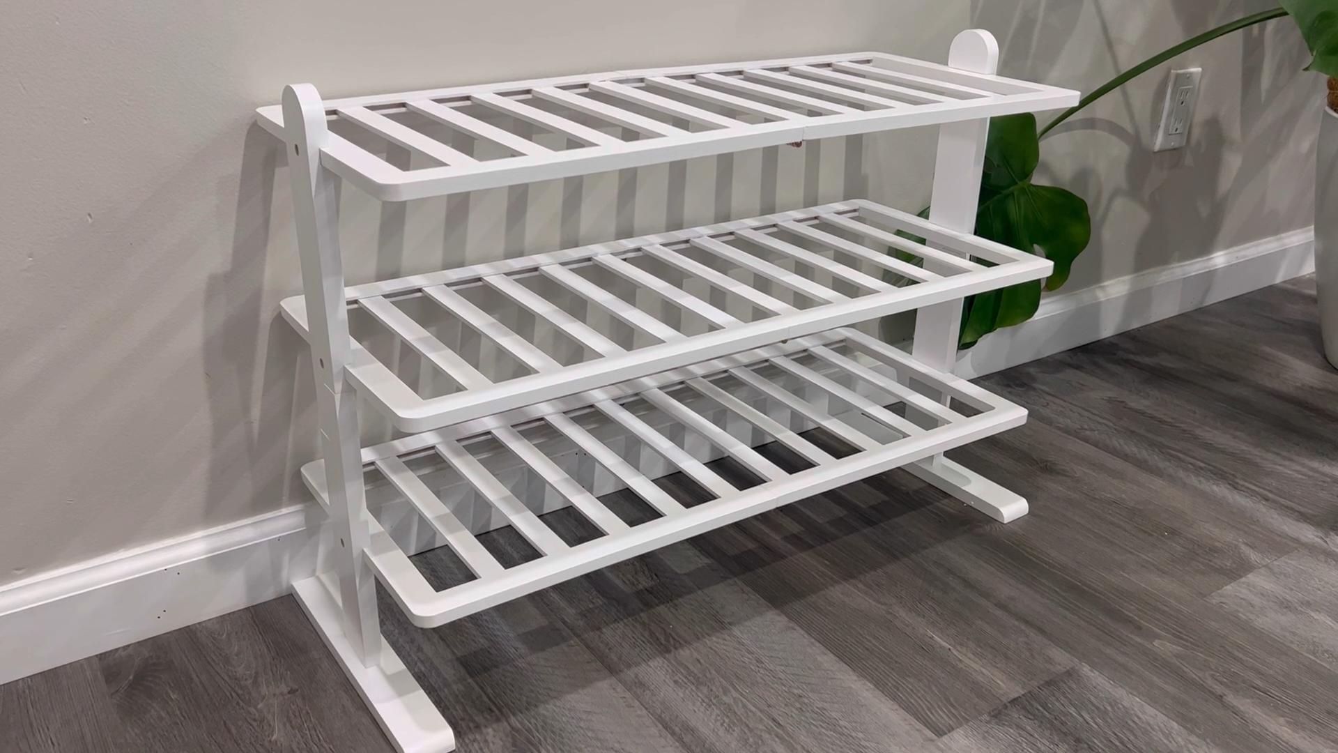 Amazon.com: Varhomax White Shoe Rack, Bamboo Shoe Rack Organizer