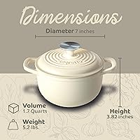 Vista 29 de Segretto Cookware Enameled Dutch Oven Pot with Lid Rosso (Gradient Red) 1.7 Quarts Cast Iron Dutch Oven with Handle 1.7 qt Enamel Small Cast Iron