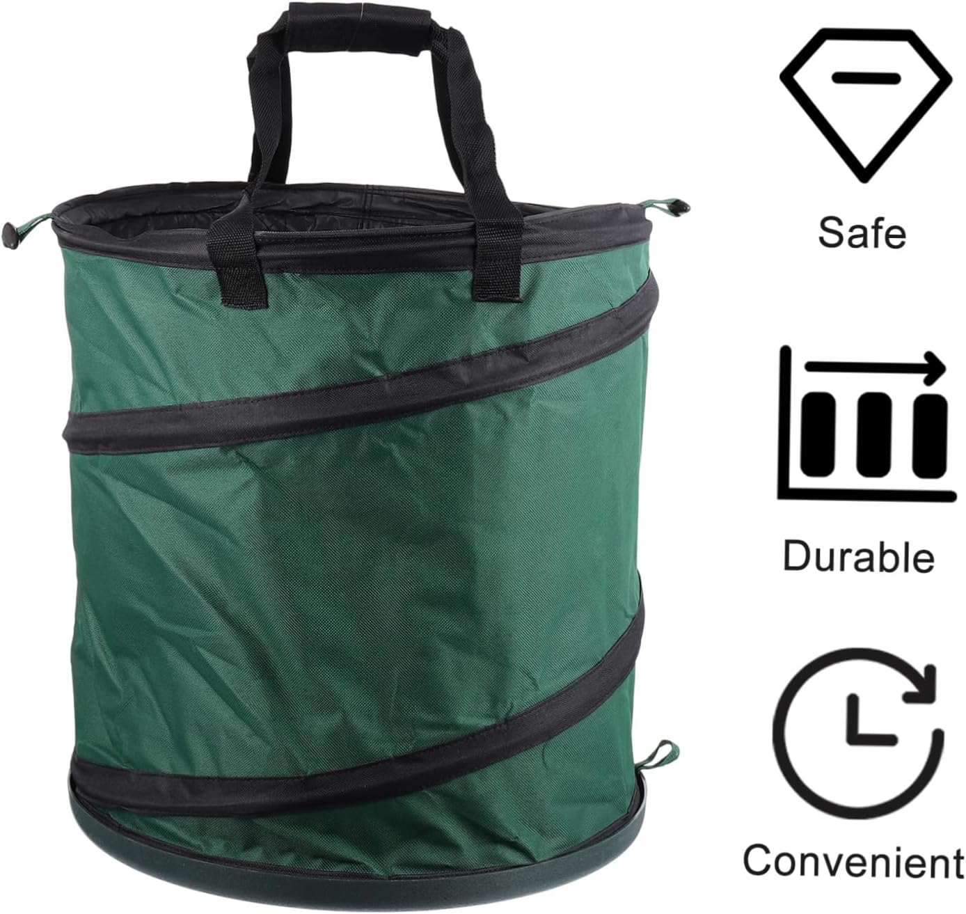 VICASKY Multi-use Fallen Leaves Bag Portable Trash Can for Gardening Garbage Bag Hard Bottom Handles