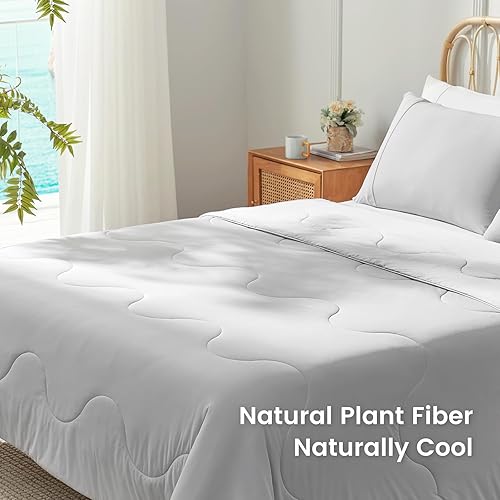 Miniatura 8 de Snuggle Sac Edredón tamaño Queen, edredón acolchado alternativo para todas las estaciones, mantas reversibles, mantas refrescantes transpirables