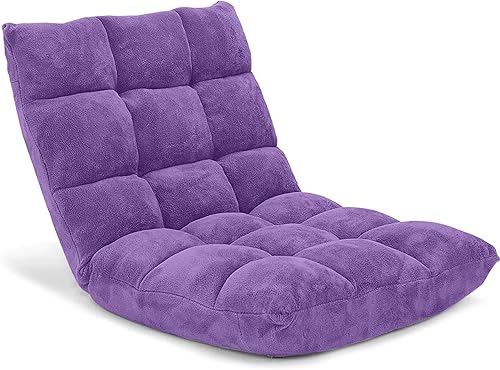 Miniatura 4 de Giantex - Sofá plegable que se convierte en cama, para videojuegos, descansar, sentarse, ajustable, reclinable Púrpura,Rosado,Negro