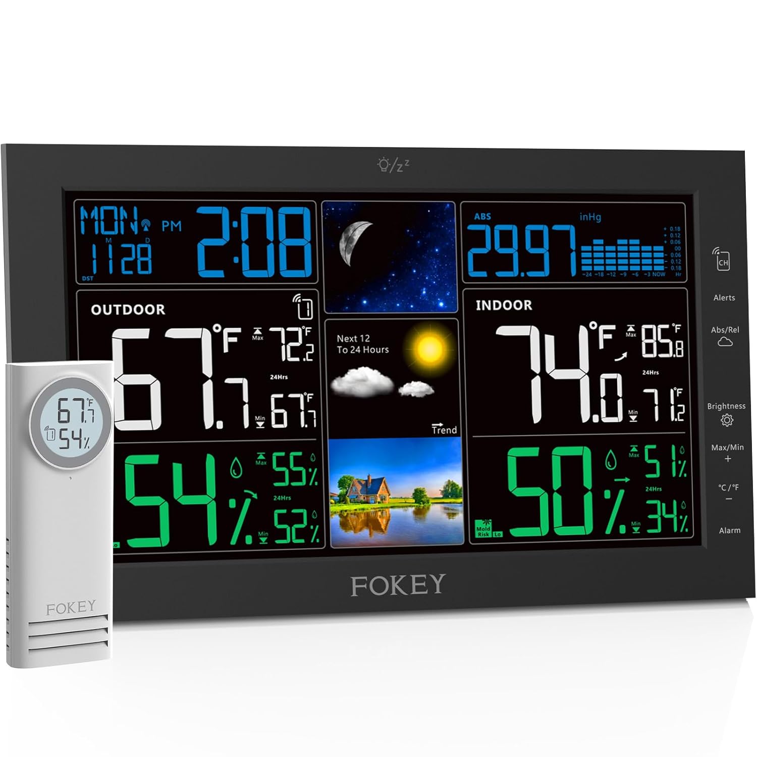 Weather Station with indoor/outdoor temp, humidity and atomic clock