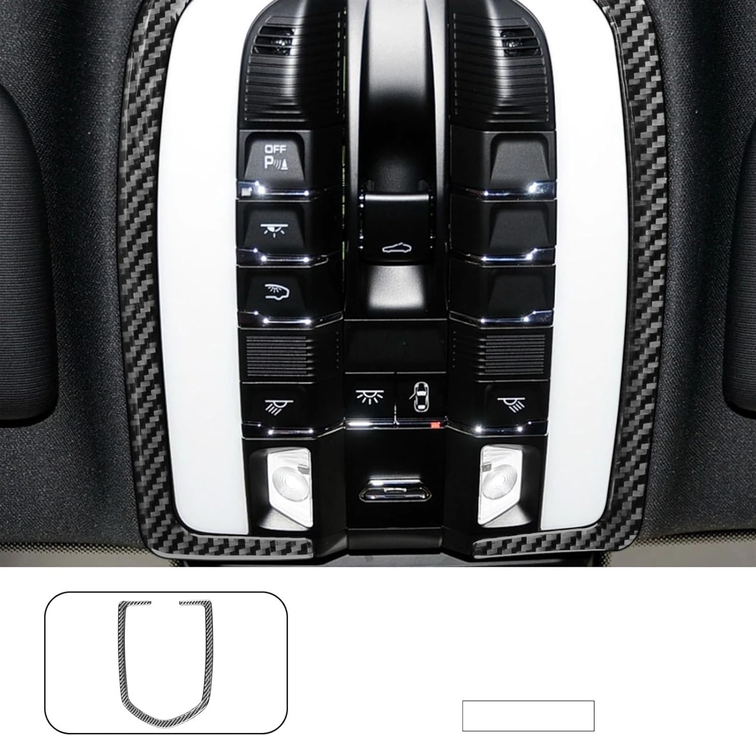 for porsches panameras 2010-2016 Accessory Carbon Fiber Front Reading Light Decorative Strips Car Interior Decoration Sticker