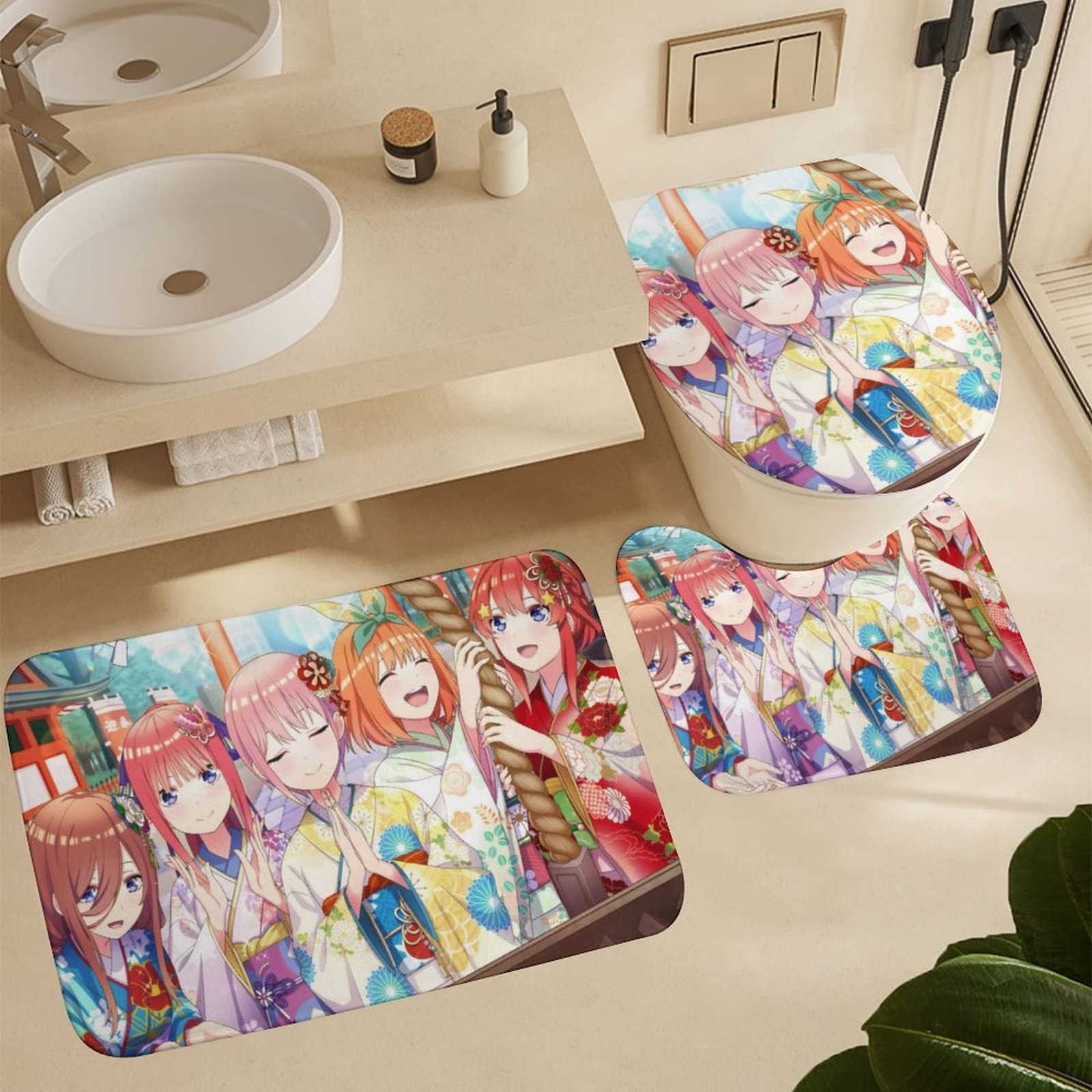 Amazon | トイレマット 3点セット 五等分の花嫁 中野二乃 中野四葉