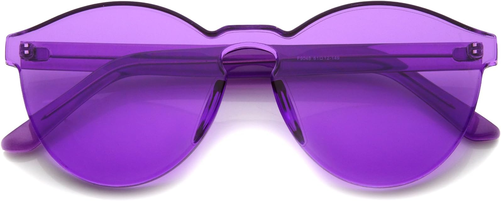 ZerouvWomen's One Piece Pc Lens Rimless Ultra Bold Colorful Mono Block Sunglasses 60Mm