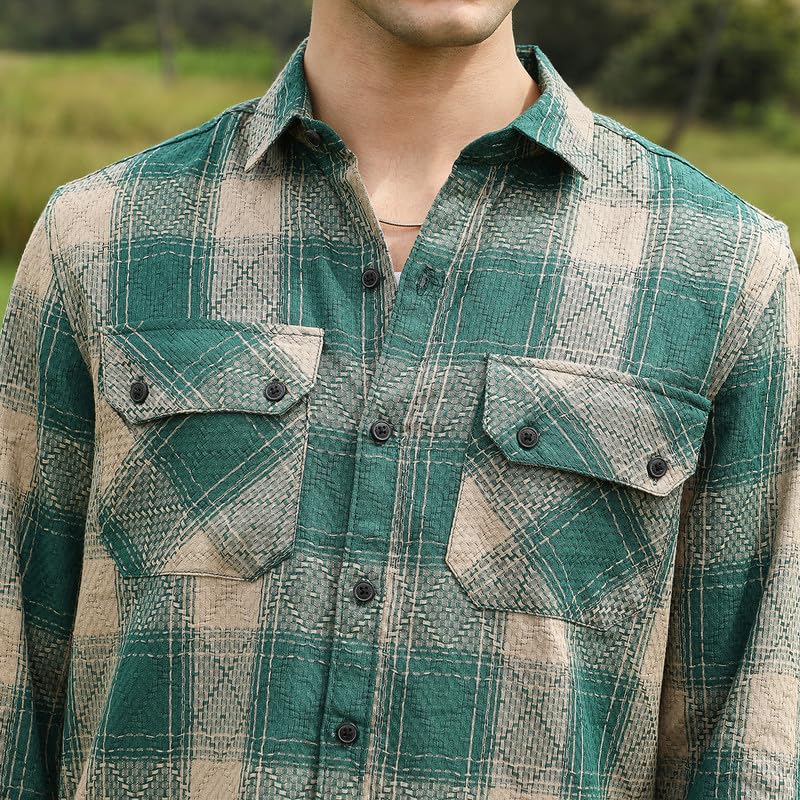 Image of CAHOOT Men's Shirt for Casual Wear | Spread Collar | Long Cuffed Sleeves | Button Closure | Shirt Crafted with Comfort Fit for Everyday Wear
